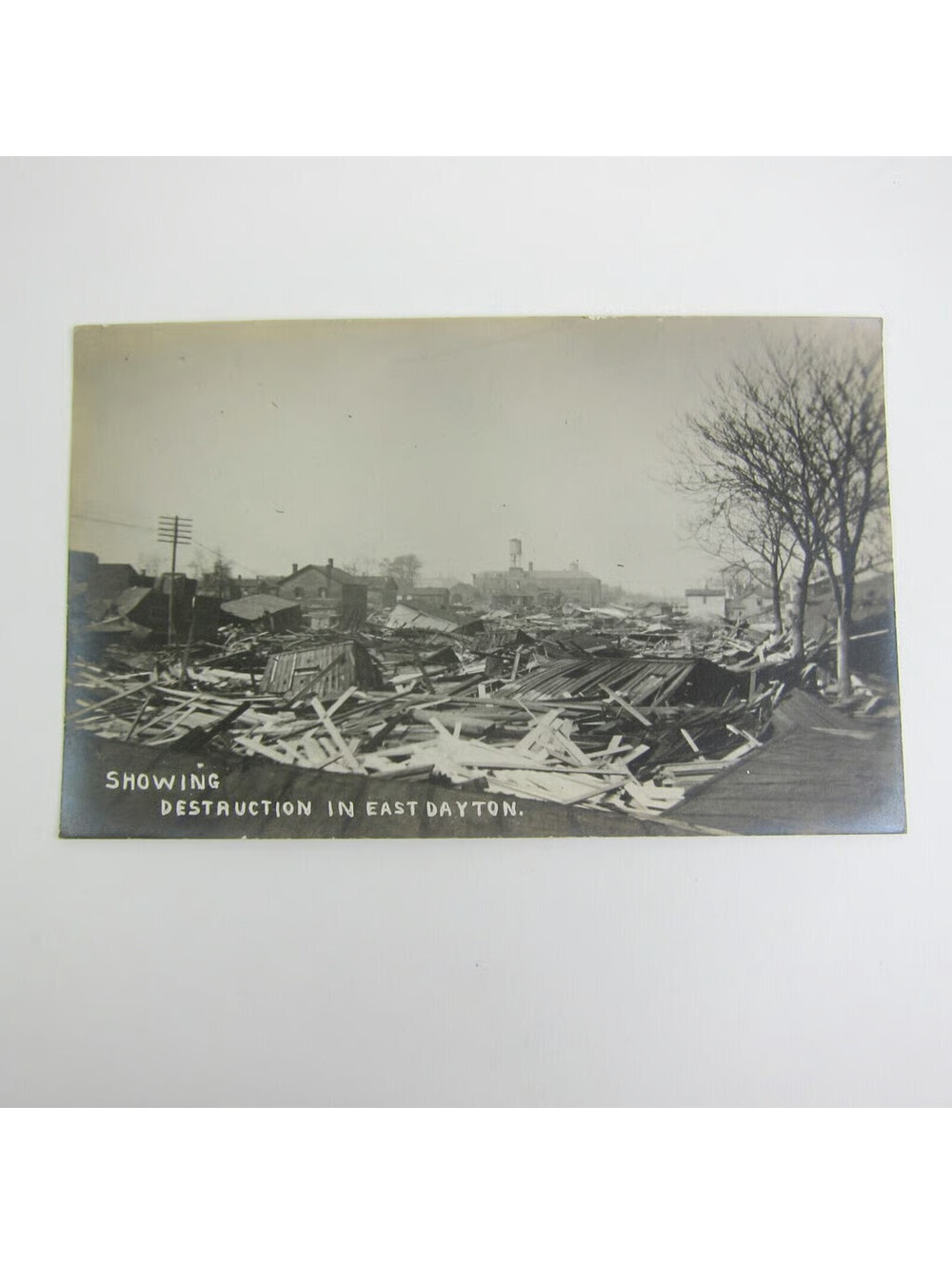 Real Photo Postcard RPPC 1913 Dayton Ohio Flood Destruction East Dayton Antique